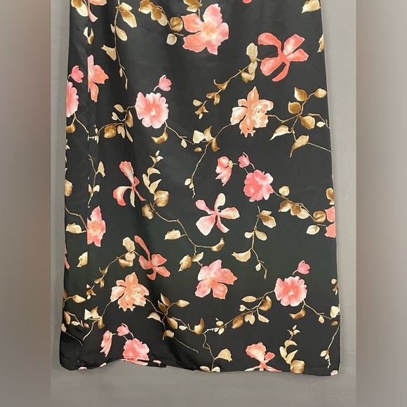 Vintage Gloria Vanderbilt sheer pink blossom floral maxi slit skirt - Picture 9 of 10